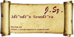 Jónás Szonóra névjegykártya
